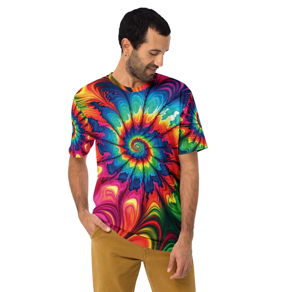Playful Tie-Dye Men's T-Shirt for Raves & Festivals