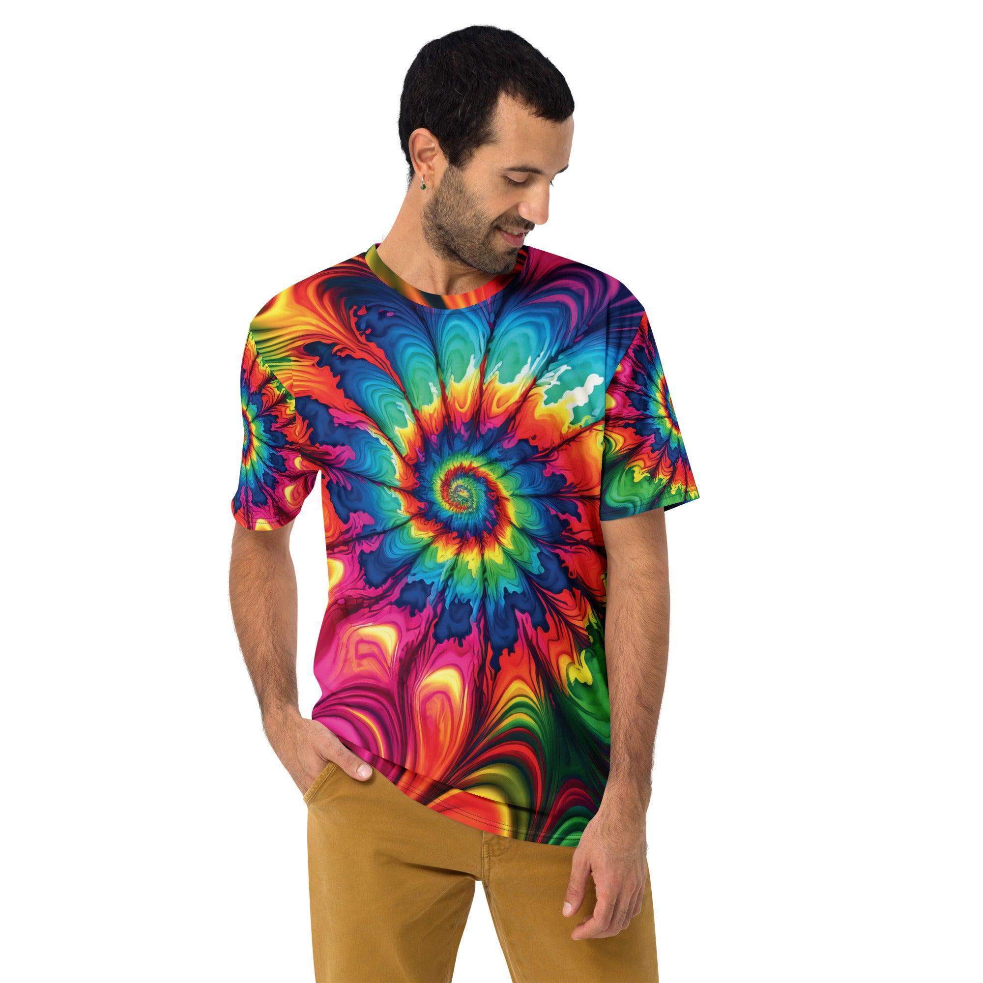 Playful Tie-Dye Men's T-Shirt for Raves & Festivals