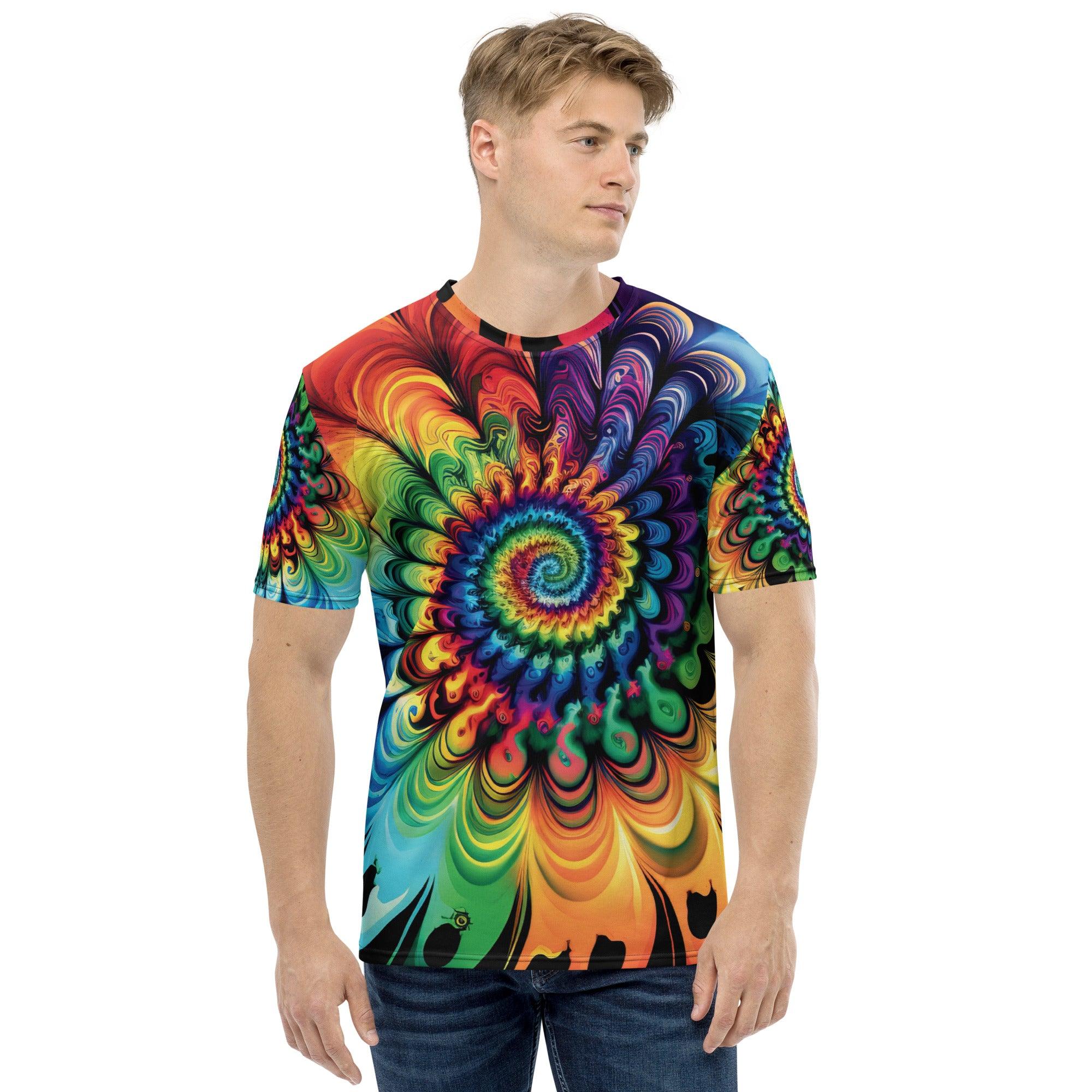Vibrant Tie-Dye Men's T-Shirt for EDM Lovers