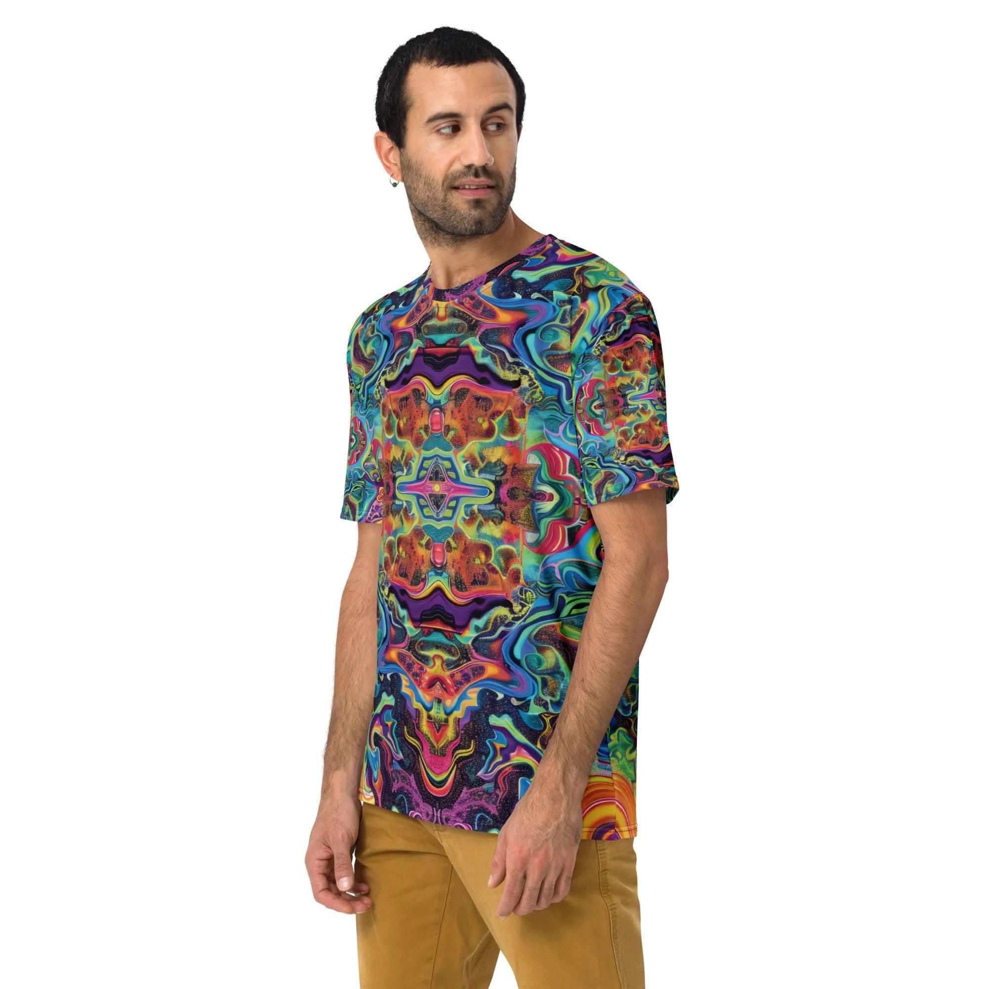 Trippy Abstract Rave Men's T-shirt for EDM Lovers