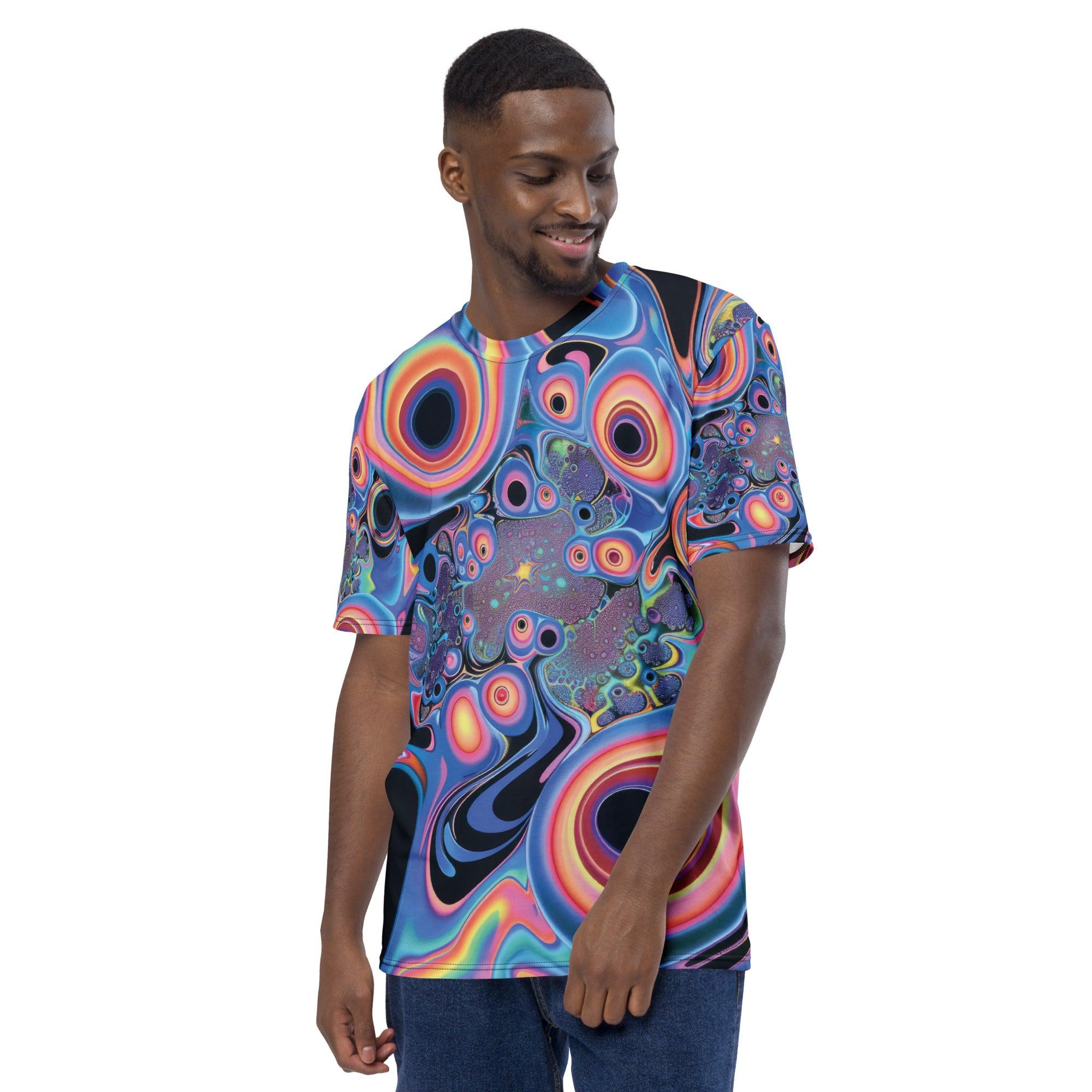 Vibrant Trippy Abstract Men's Festival T-Shirt