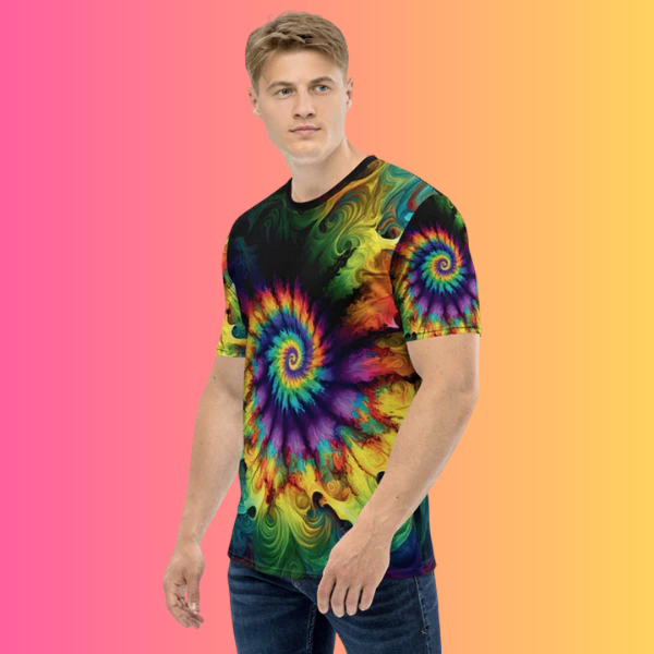 Playful Tie-Dye Men's T-Shirt for EDM Lovers
