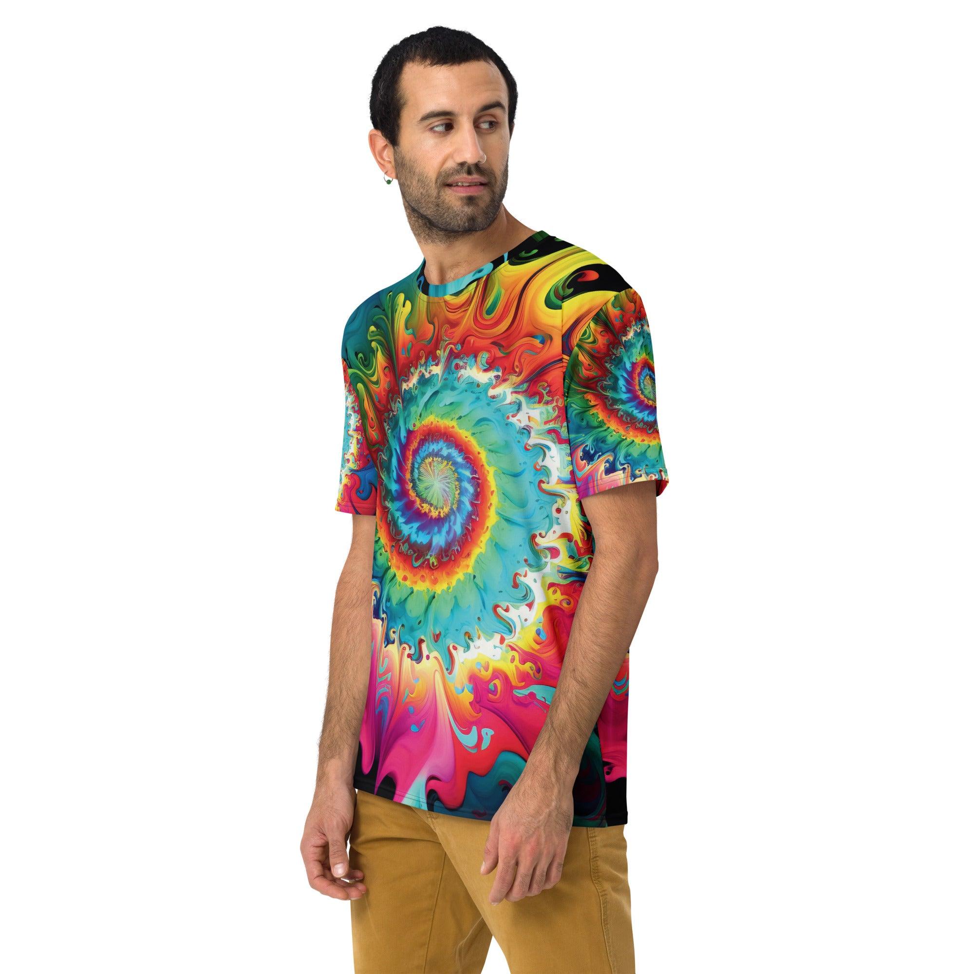 Vibrant Tie-Dye Men's T-shirt – Perfect for Festivals & Raves