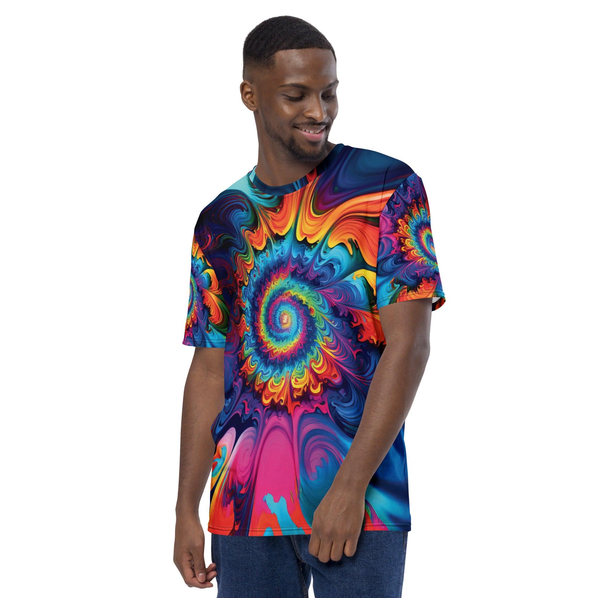 Vibrant Tie-Dye Men's T-Shirt for Festivals & Raves