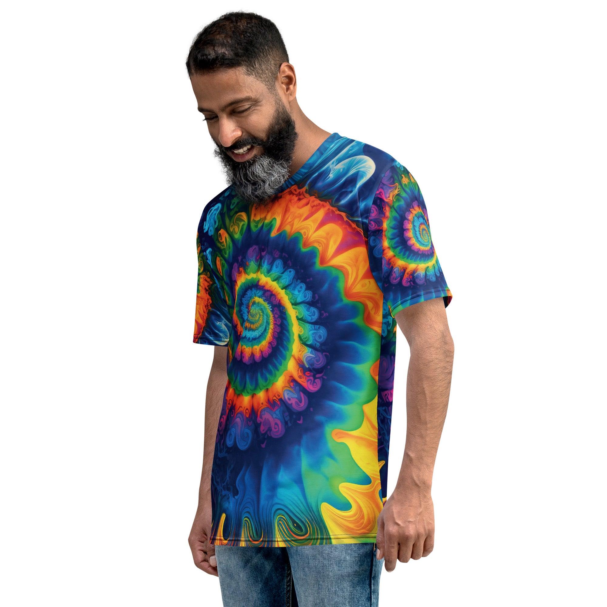 Playful Tie-Dye Men's T-Shirt for EDM Lovers