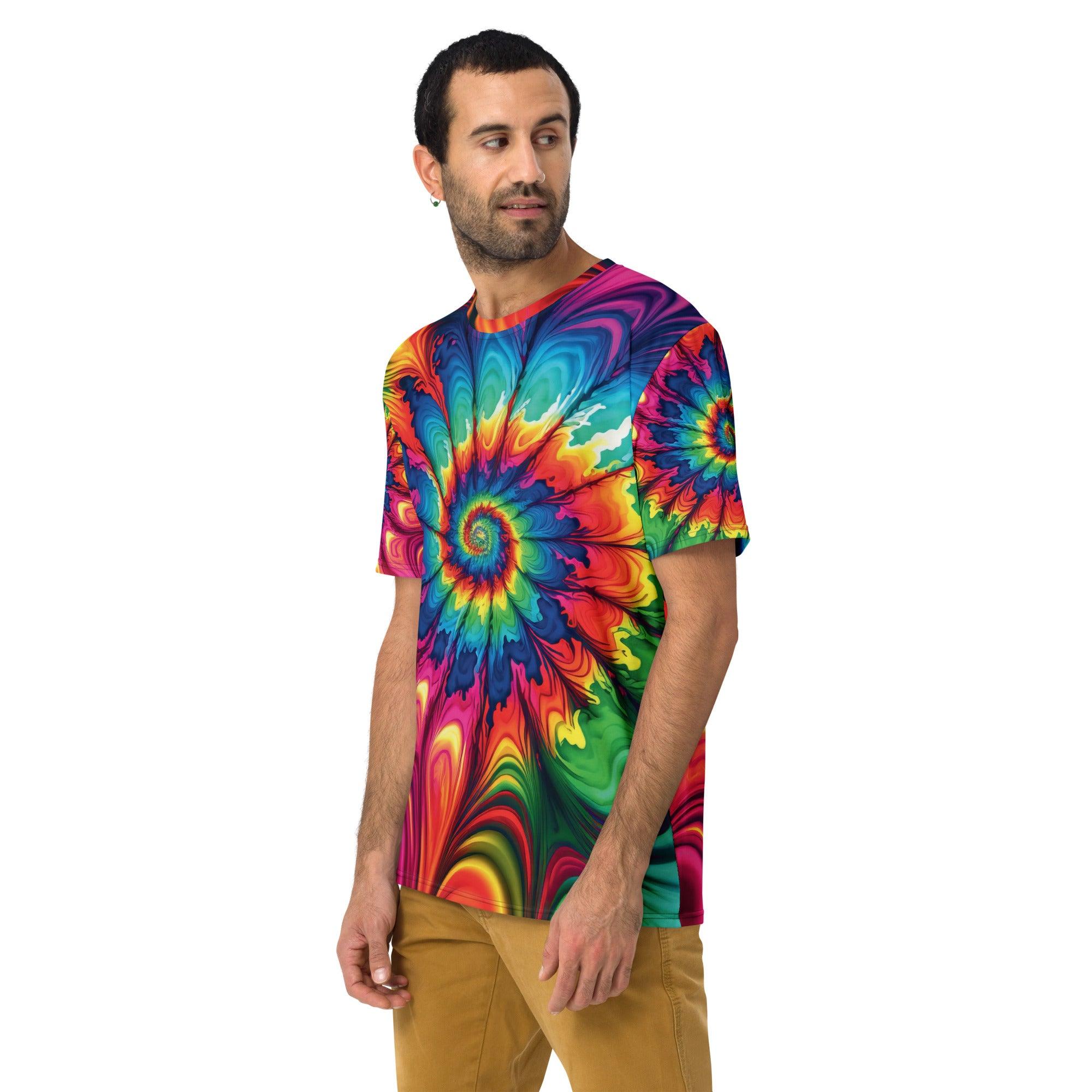 Playful Tie-Dye Men's T-Shirt for Raves & Festivals