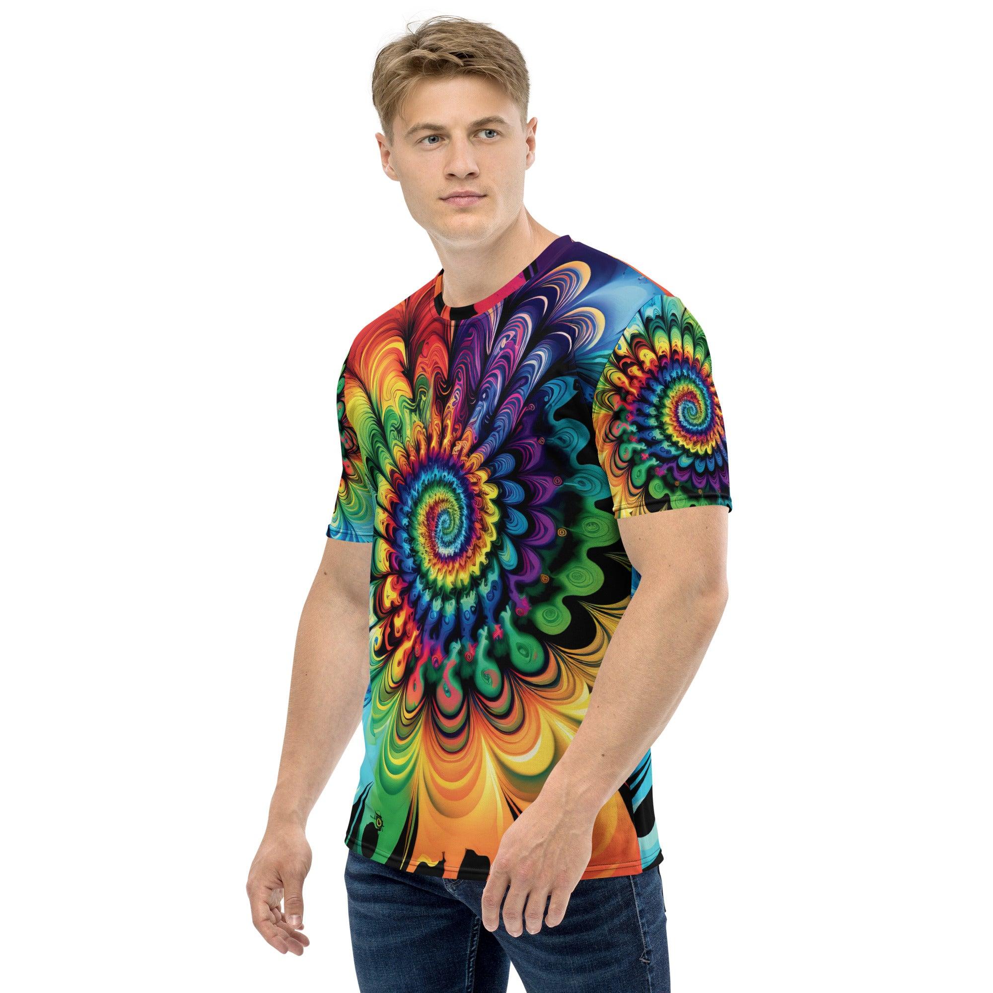 Vibrant Tie-Dye Men's T-Shirt for EDM Lovers