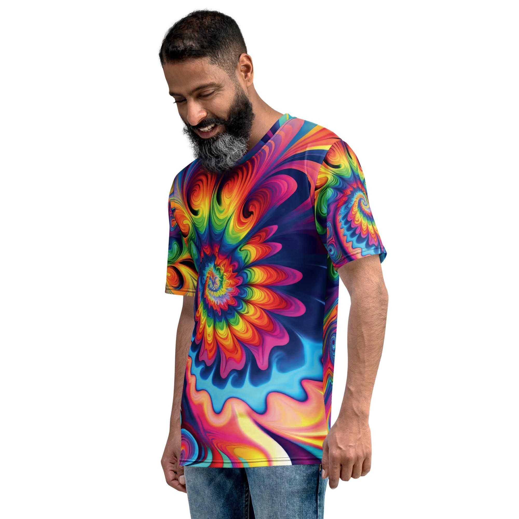 Playful Tie-Dye Men's T-Shirt for EDM Festivals