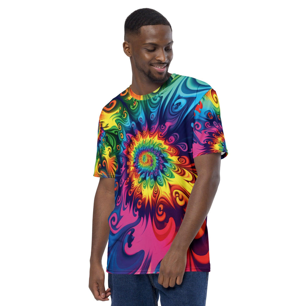 Vibrant Tie-Dye Men's T-Shirt for Raves & Festivals