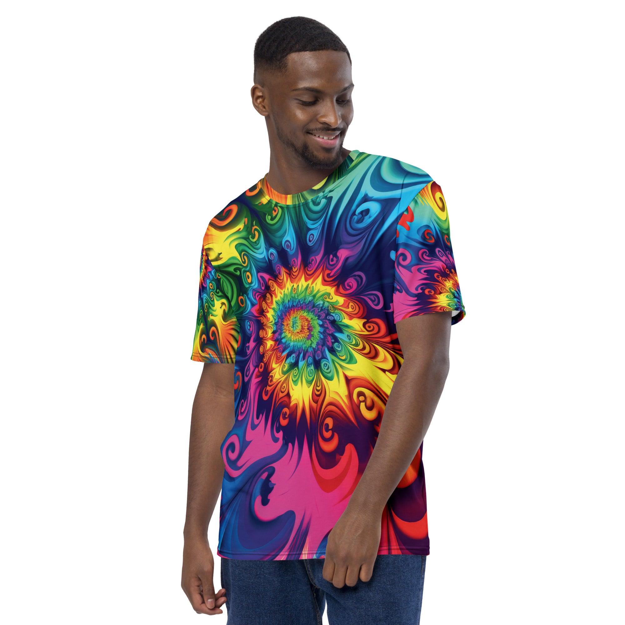 Vibrant Tie-Dye Men's T-Shirt for Raves & Festivals