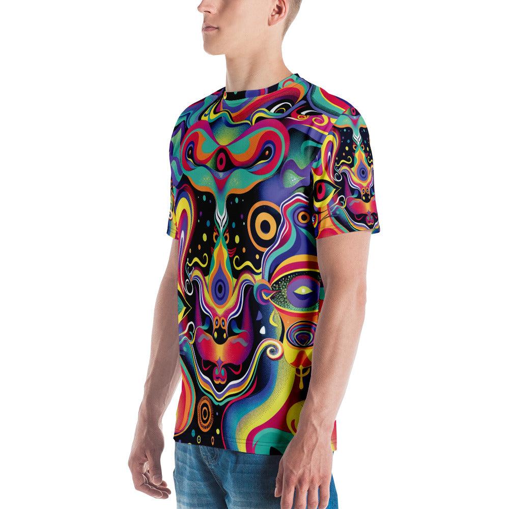Psychedelic Trippy Abstract Men's T-Shirt for Festivals