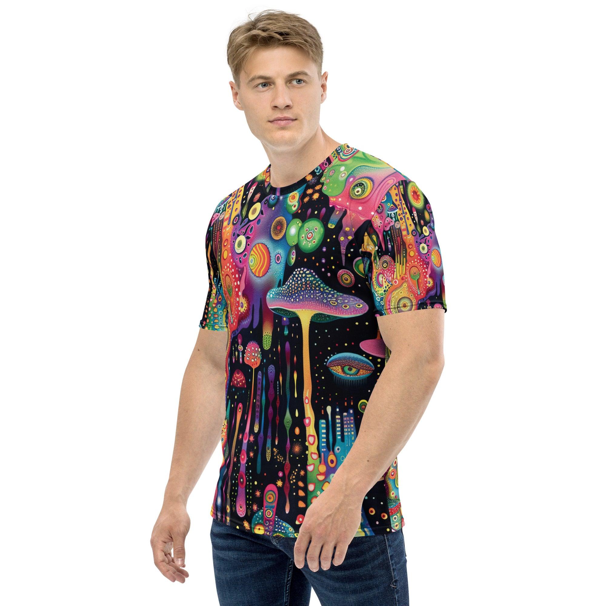 Vibrant Trippy Abstract Festival T-Shirt for Music Lovers