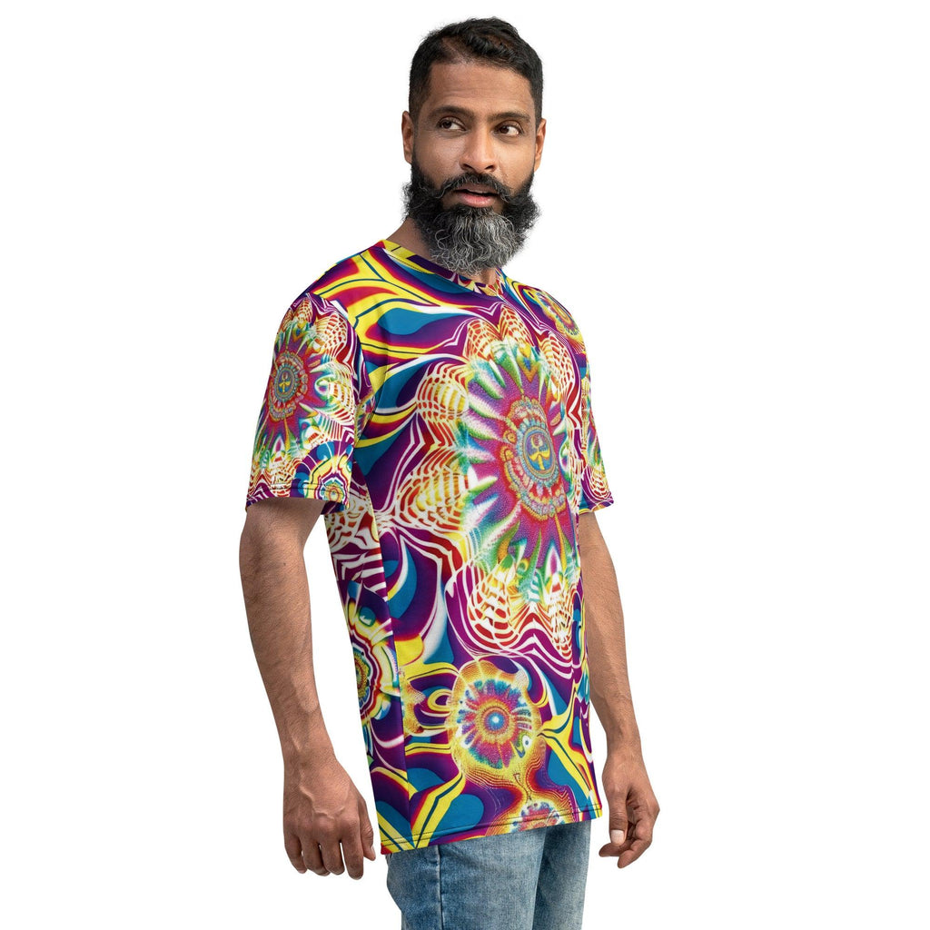 Vibrant Trippy Abstract Festival T-Shirt for Men