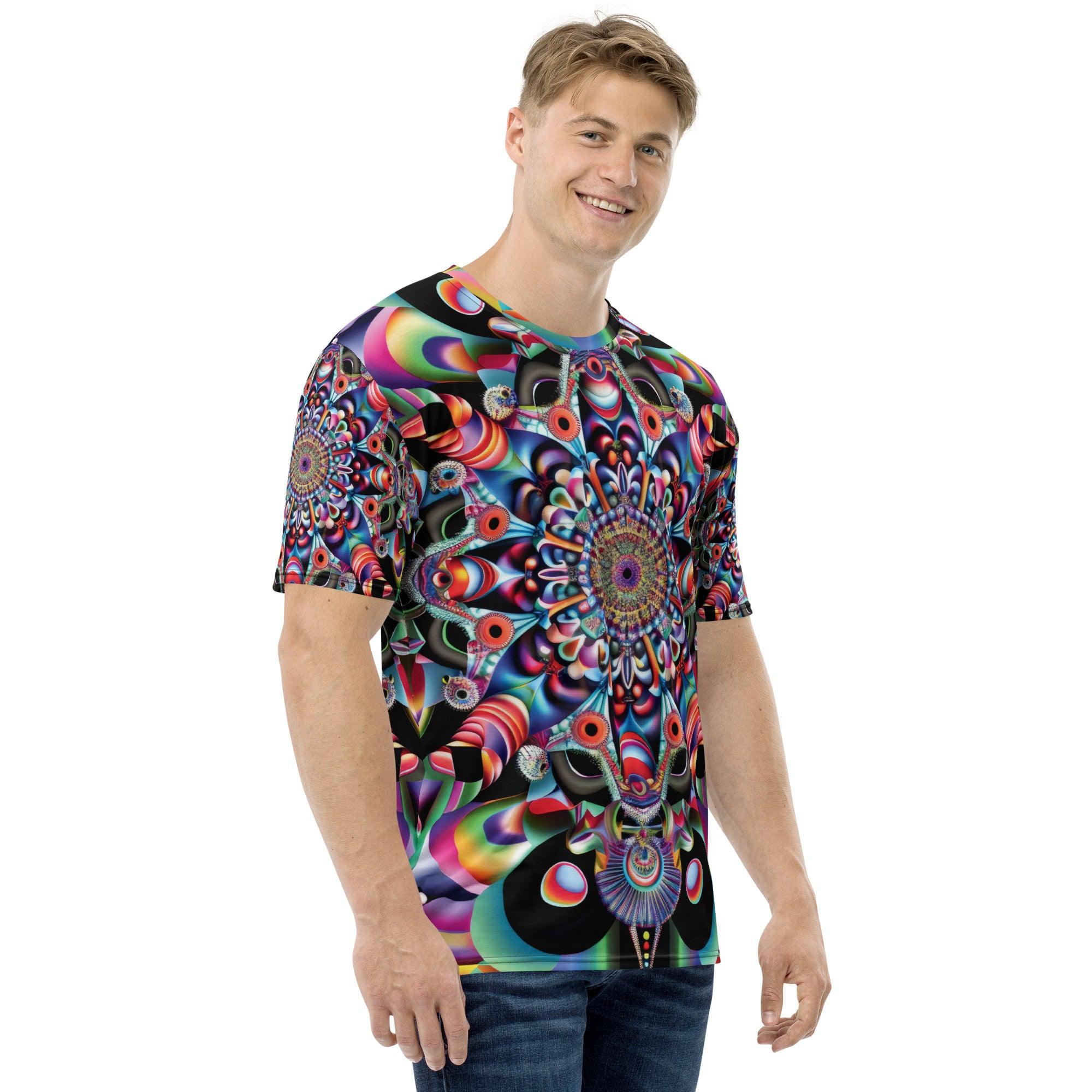Vibrant Trippy Abstract Festival T-shirt for Men