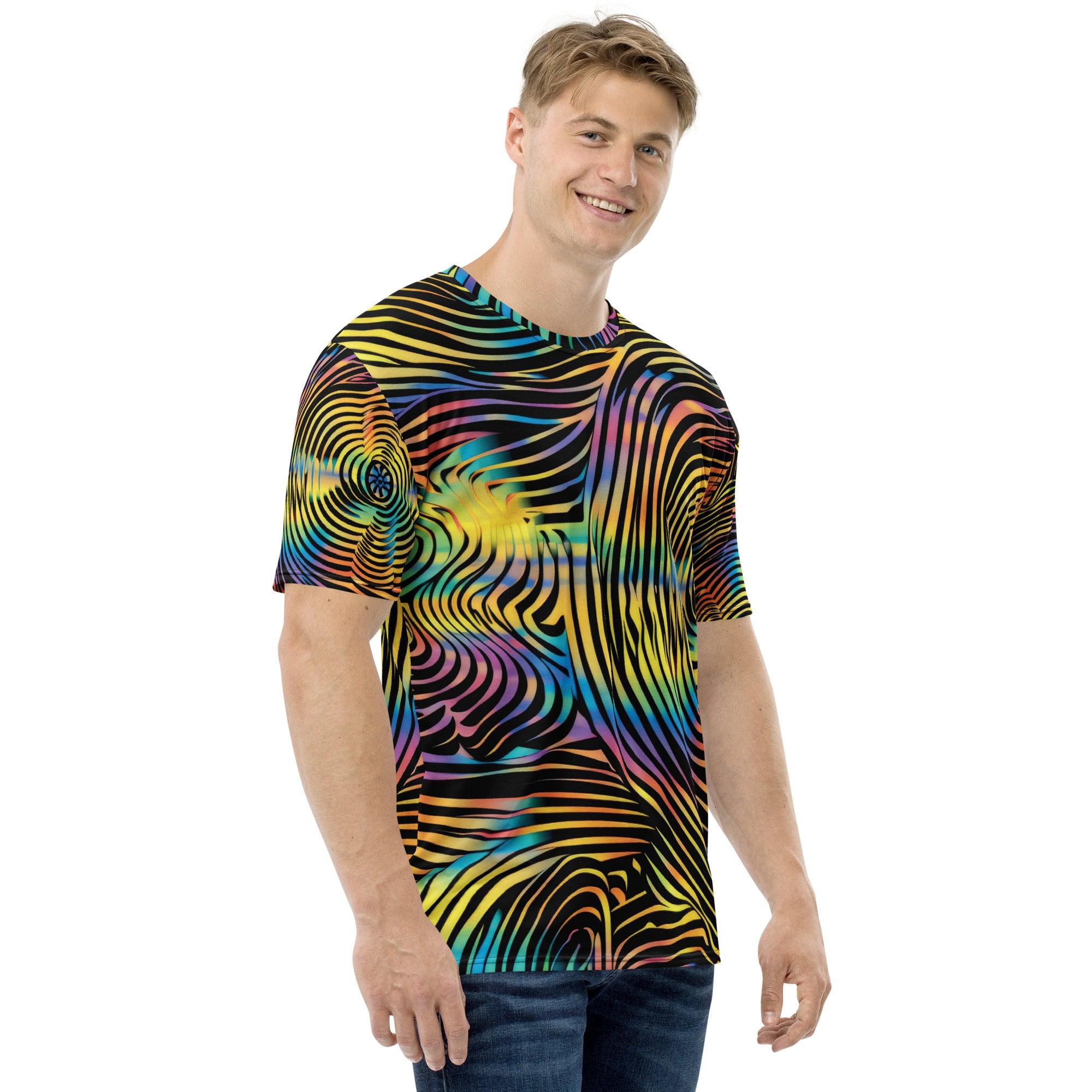 Vibrant Trippy Abstract Men's Rave T-shirt