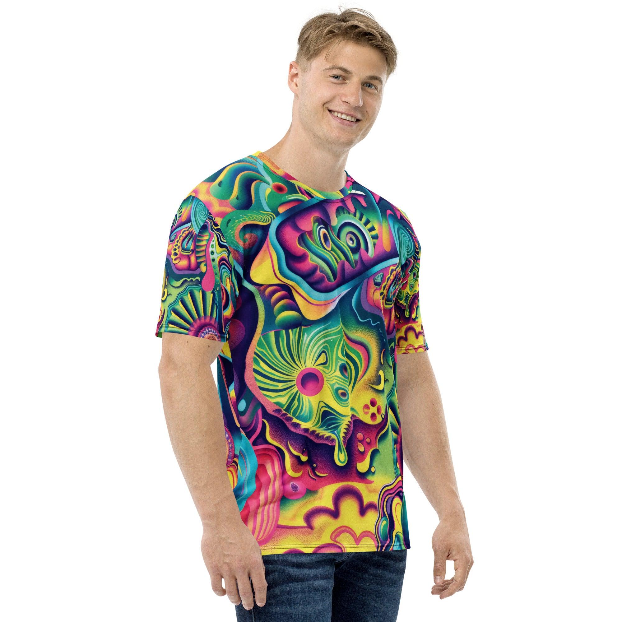 Vibrant Trippy Abstract Rave T-Shirt for EDM Lovers