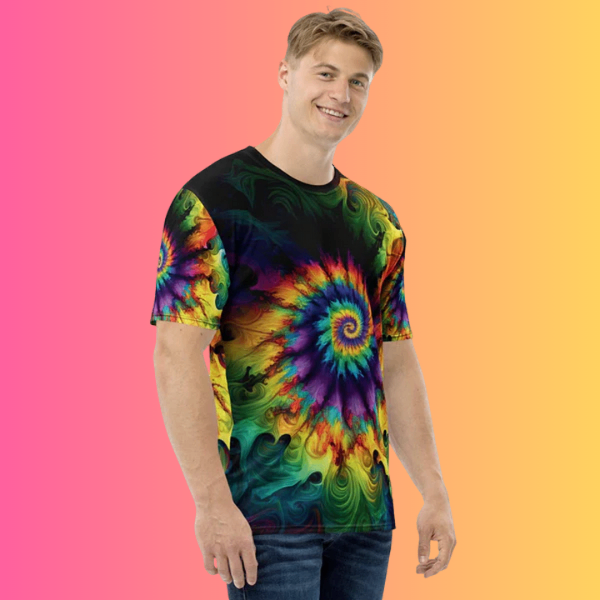 Playful Tie-Dye Men's T-Shirt for EDM Lovers