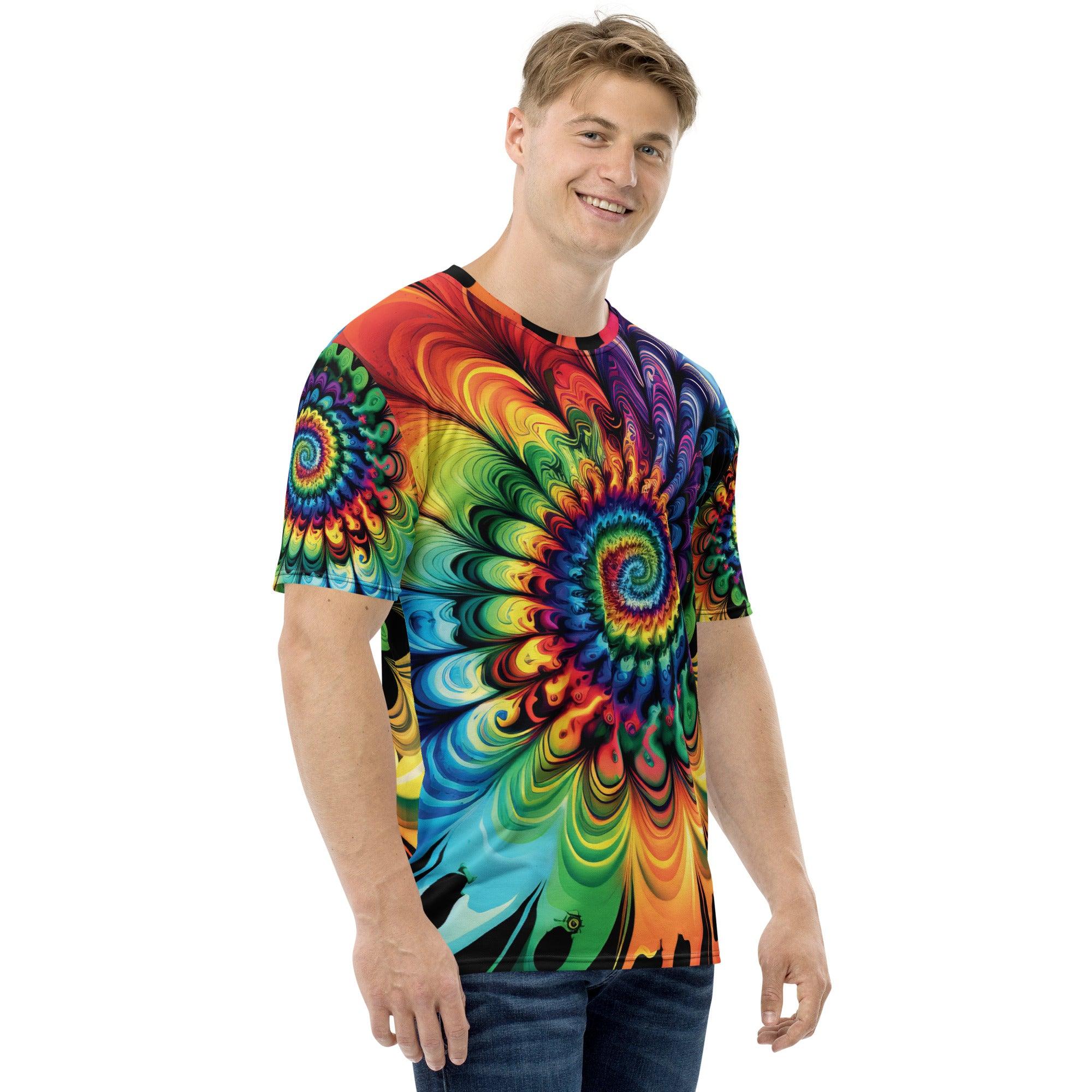 Vibrant Tie-Dye Men's T-Shirt for EDM Lovers