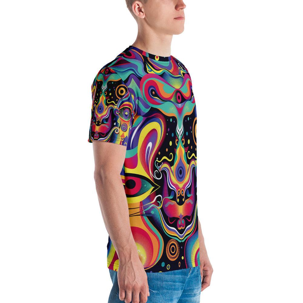 Psychedelic Trippy Abstract Men's T-Shirt for Festivals