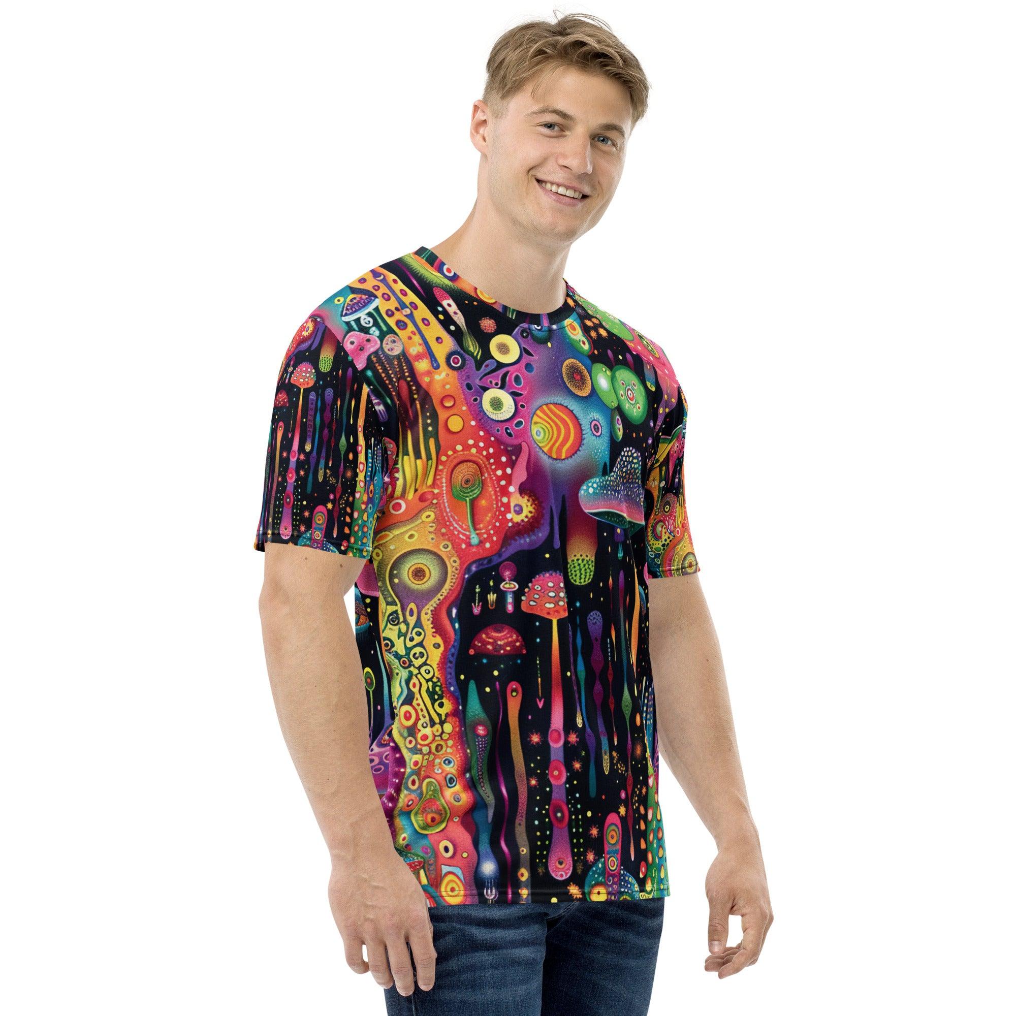 Vibrant Trippy Abstract Festival T-Shirt for Music Lovers