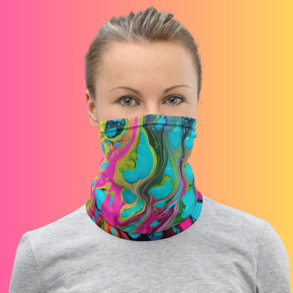 Abstract Melting Neck Gaiter for Raves & Festivals