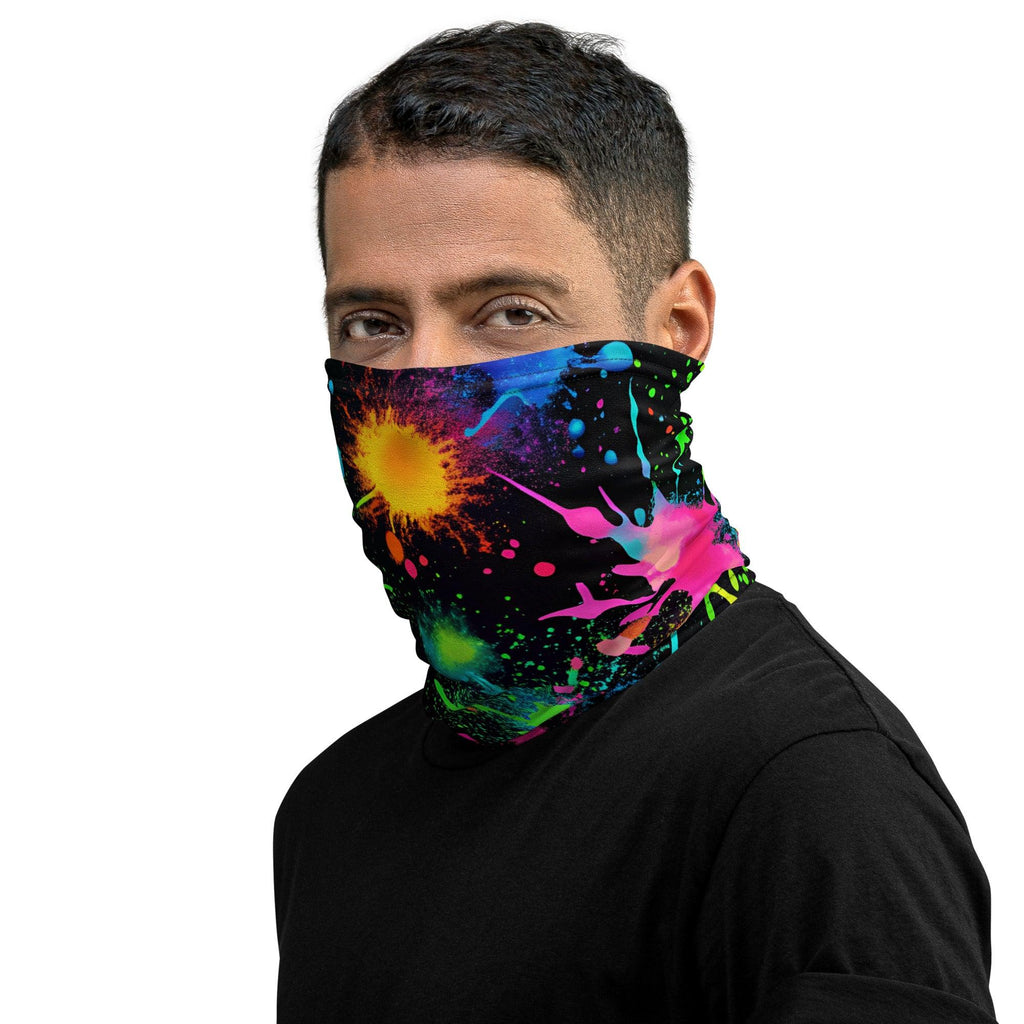 Vibrant Paint Splatter Neck Gaiter - Festival Essential