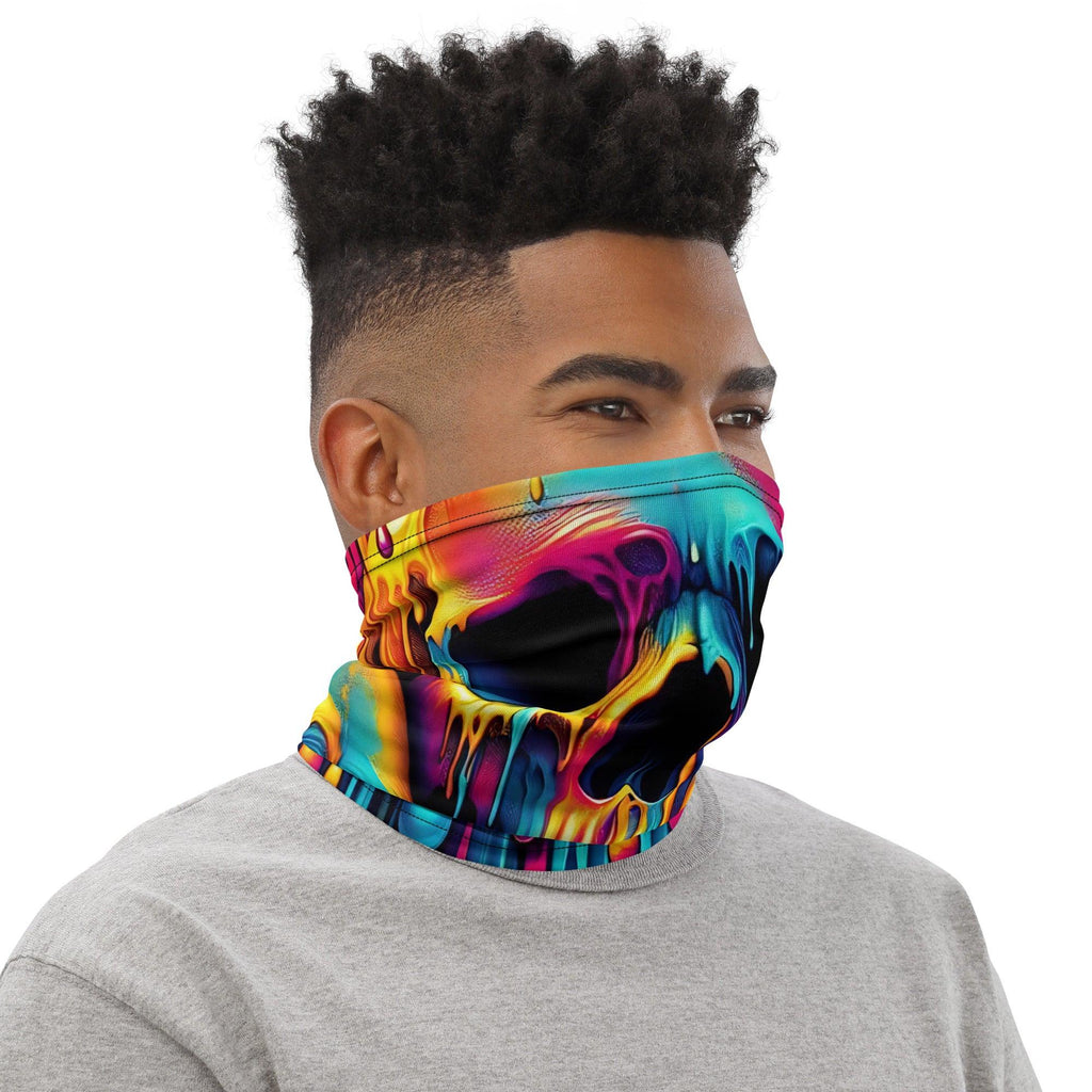 Playful Dripping Skull Neck Gaiter for Festivals