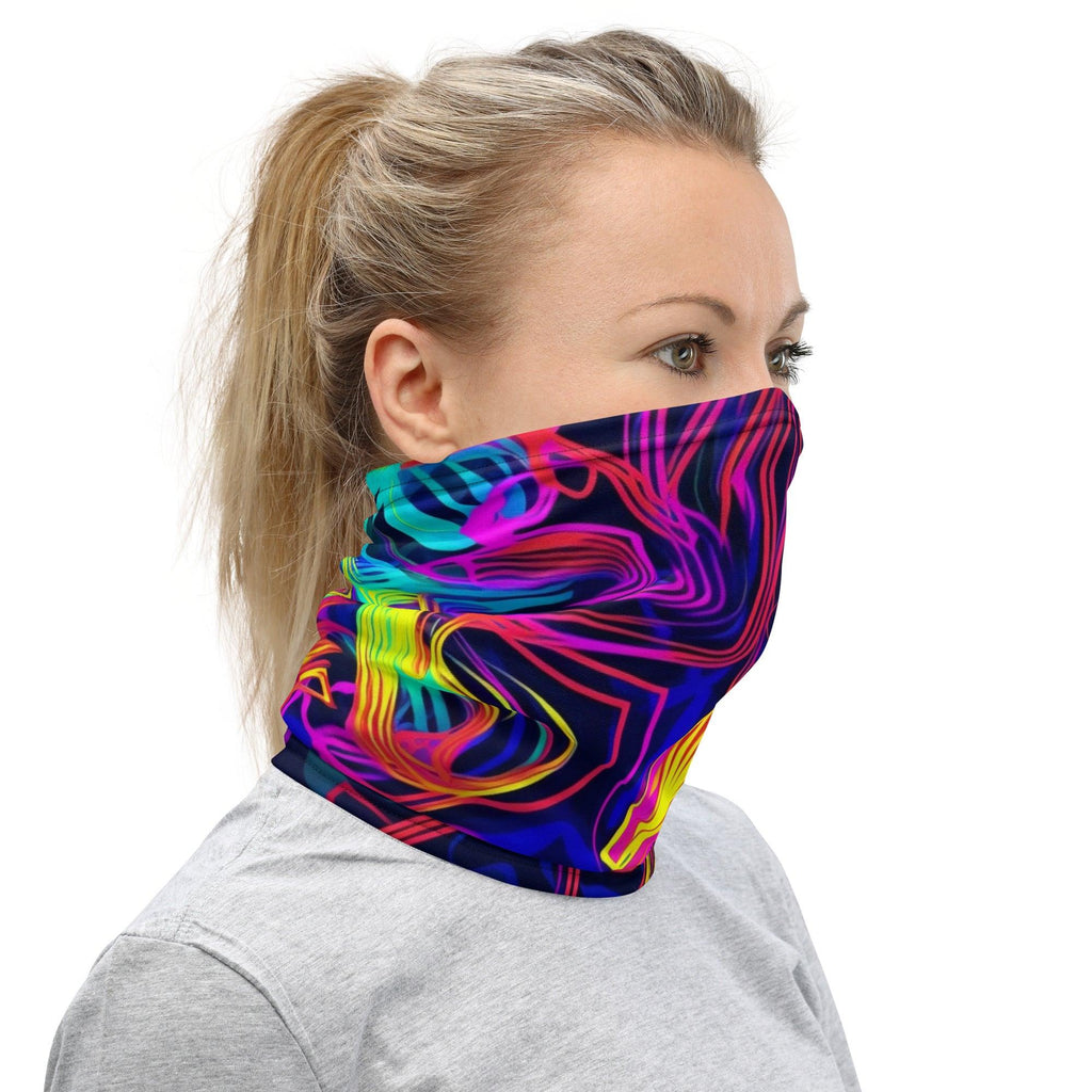 Neon Abstract Multi-Use Neck Gaiter for Festivals