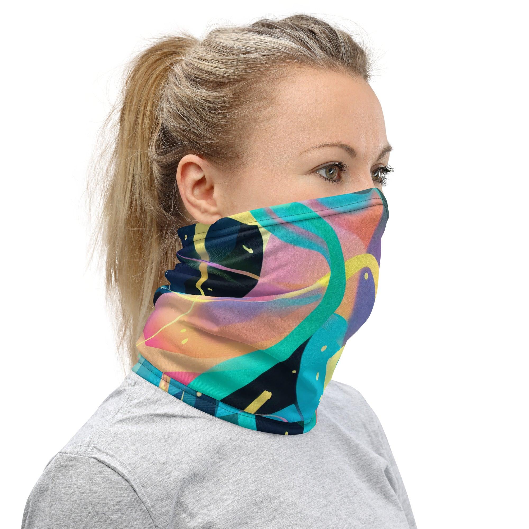 Colorful Abstract Neck Gaiter for Raves & Festivals