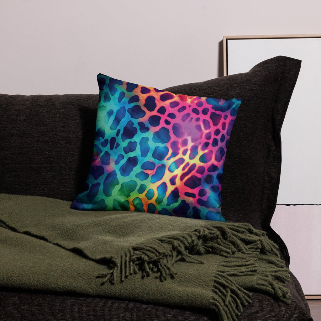 Neon Leopard Print Festival Pillow - Wild Comfort for Raves