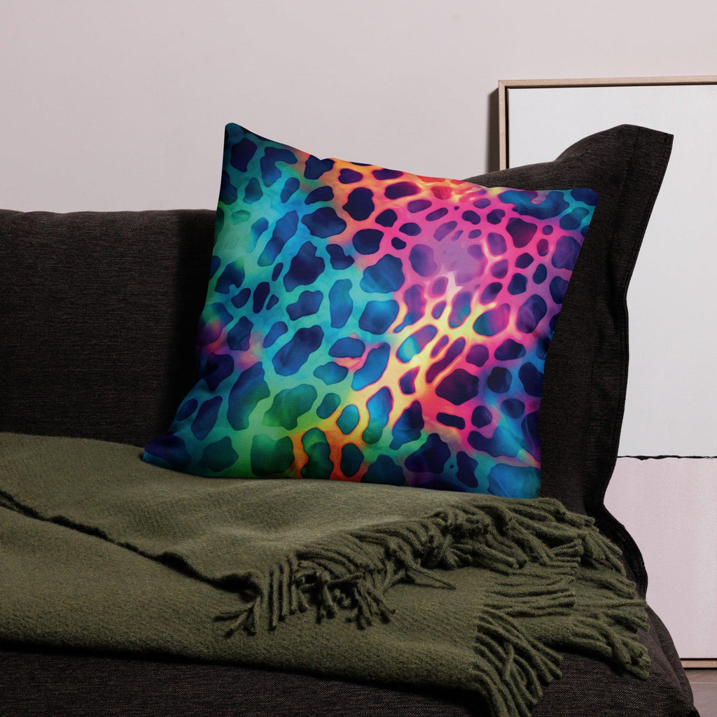 Neon Leopard Print Festival Pillow - Wild Comfort for Raves