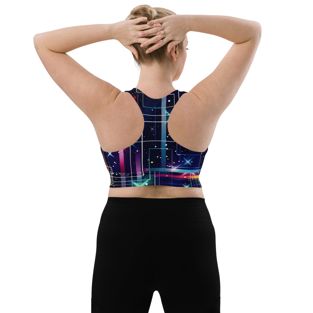 Abstract Longline Sports Bra for Raves & Festivals