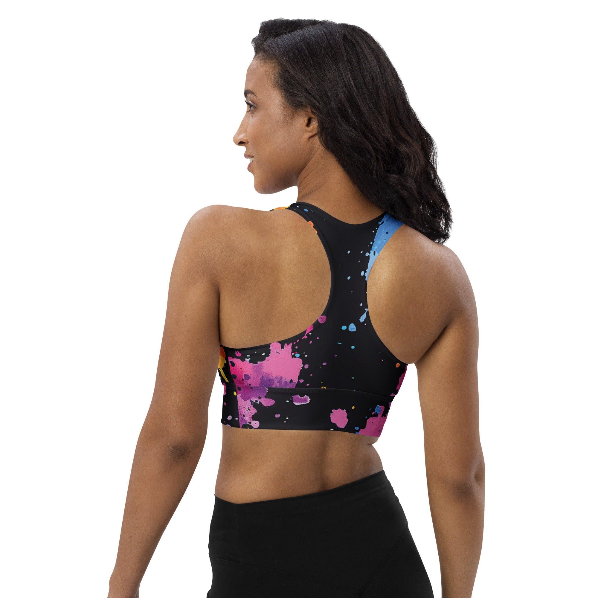 Paint Splatter Longline Sports Bra