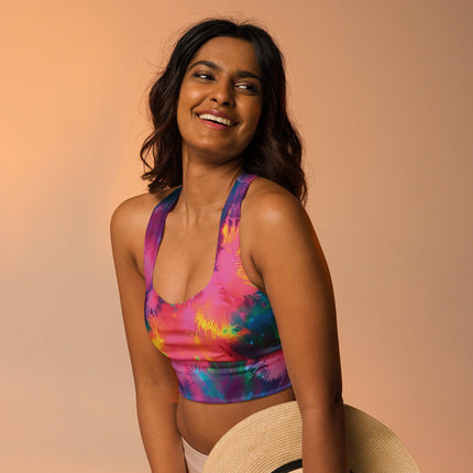 Vibrant Tie-Dye Longline Sports Bra