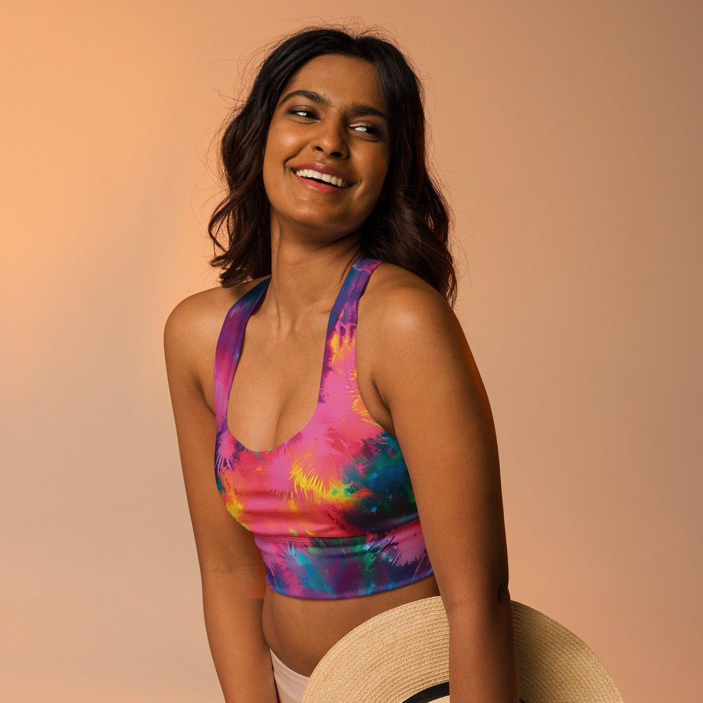 Vibrant Tie-Dye Longline Sports Bra