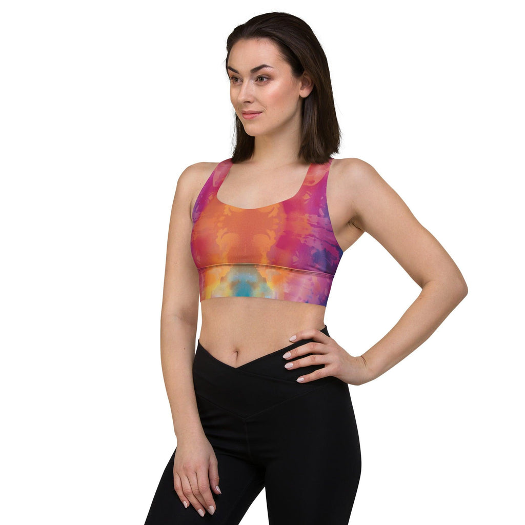 Vibrant Tie-Dye Longline Sports Bra for Festivals