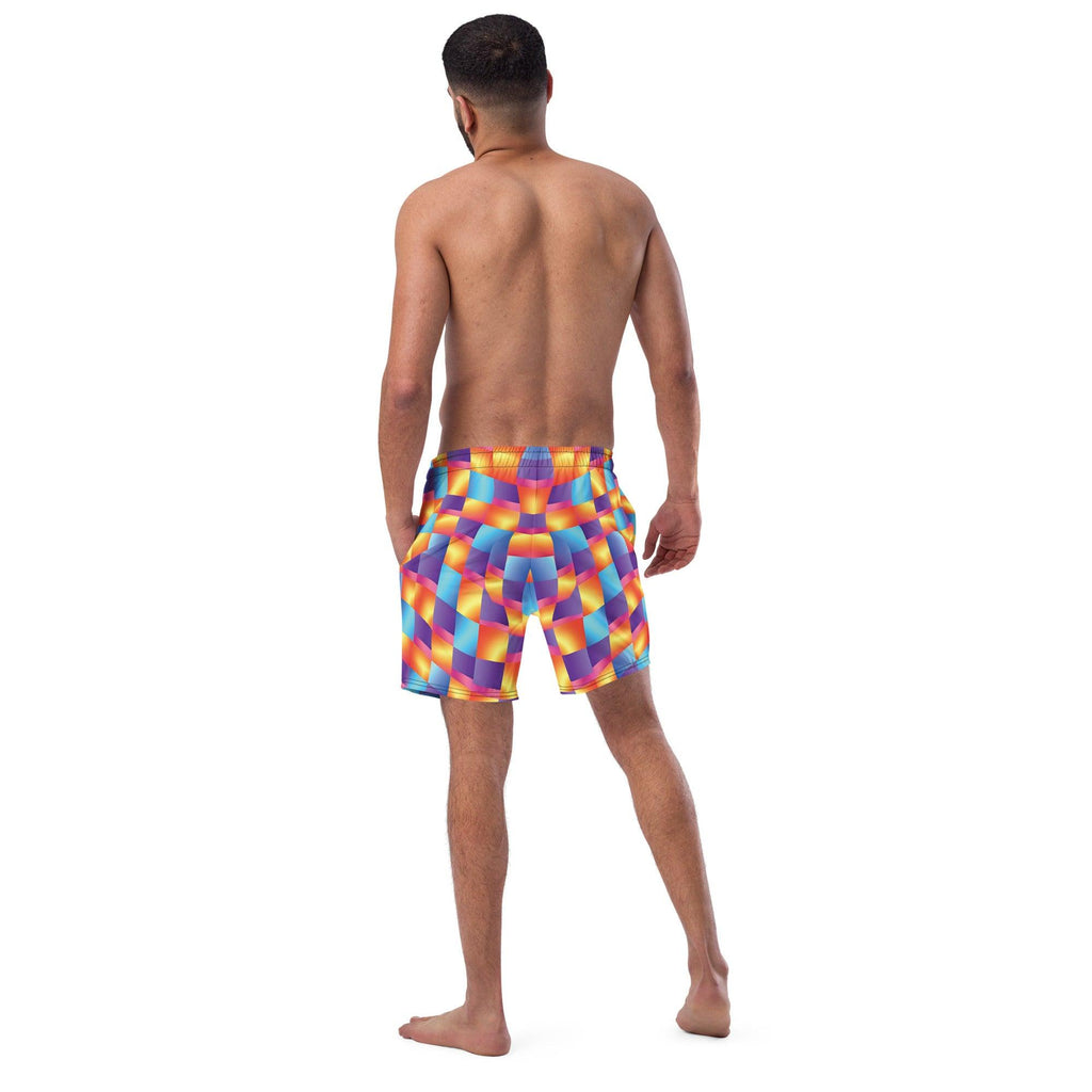 Vibrant Abstract Swim Shorts for Raves & Festivals