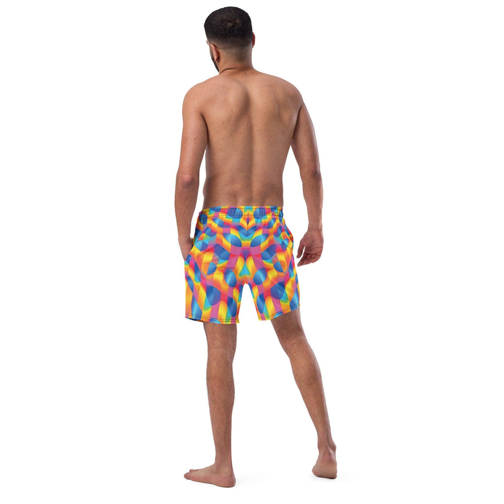 Funky Abstract EDM Swim Shorts for Festivals