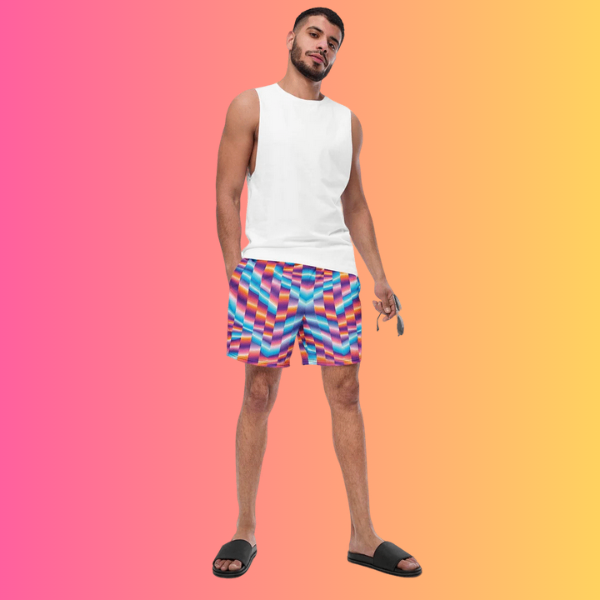 Abstract Rave Swim Shorts - Custom EDM Festival Wear
