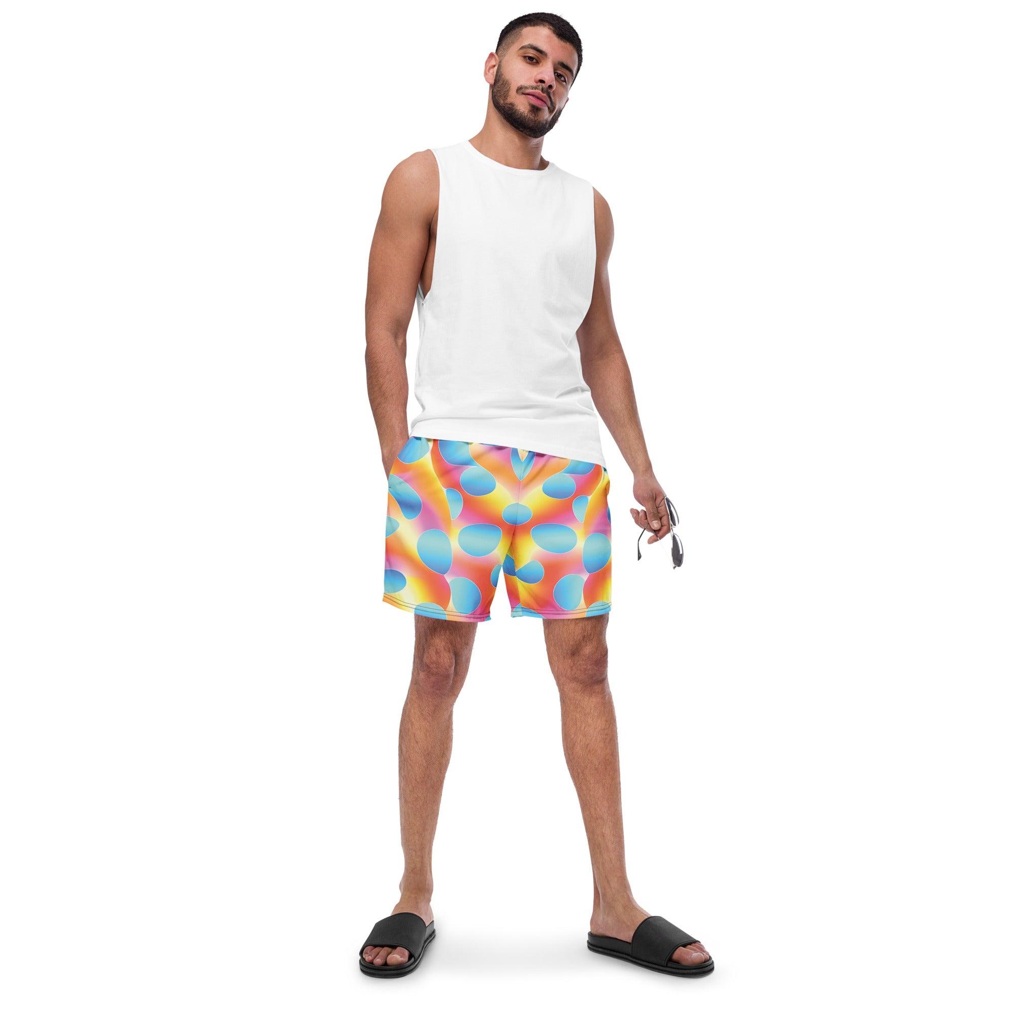 Vibrant Abstract Rave Swim Shorts for EDM Festivals