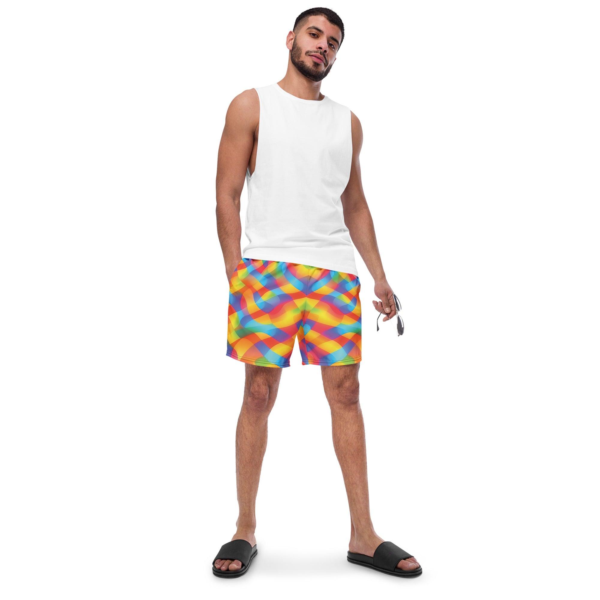 Vibrant Abstract Festival Swim Shorts