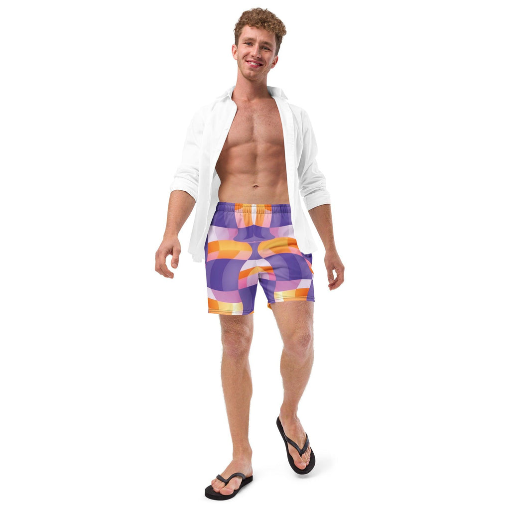 Vibrant Abstract Swim Shorts for Raves & Festivals