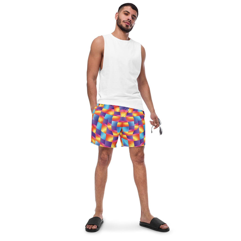 Vibrant Abstract Swim Shorts for Raves & Festivals