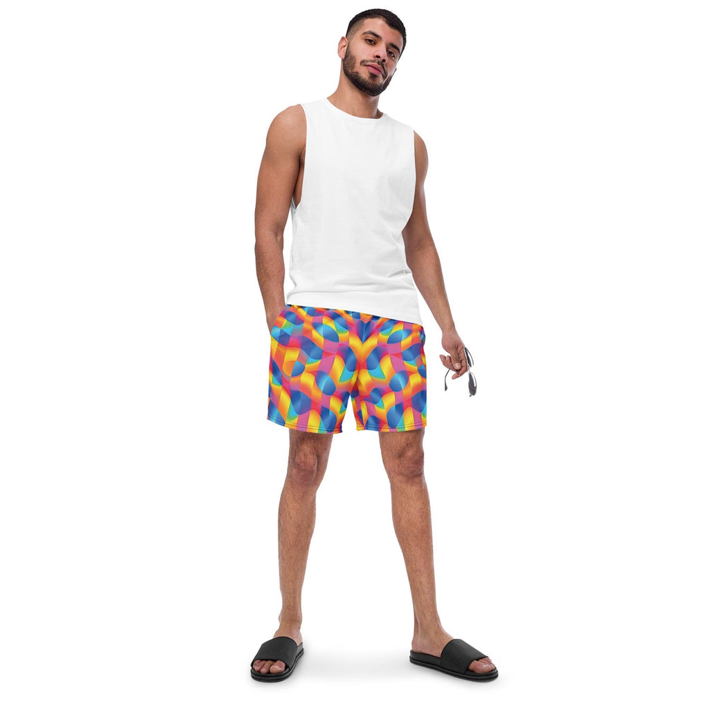 Funky Abstract EDM Swim Shorts for Festivals