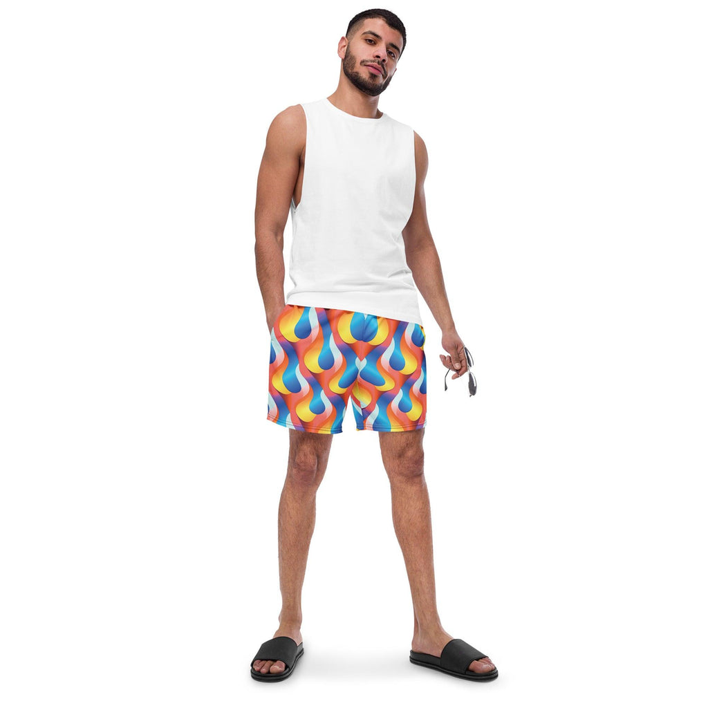 Playful Abstract Swim Shorts for Festivals & Raves
