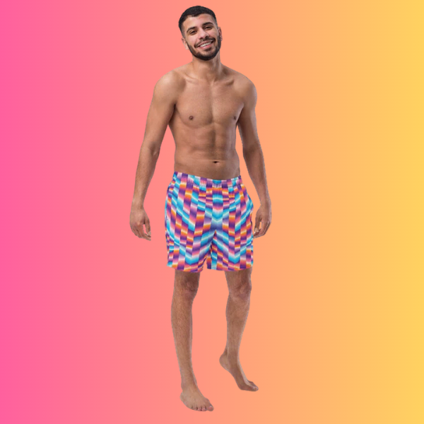 Abstract Rave Swim Shorts - Custom EDM Festival Wear