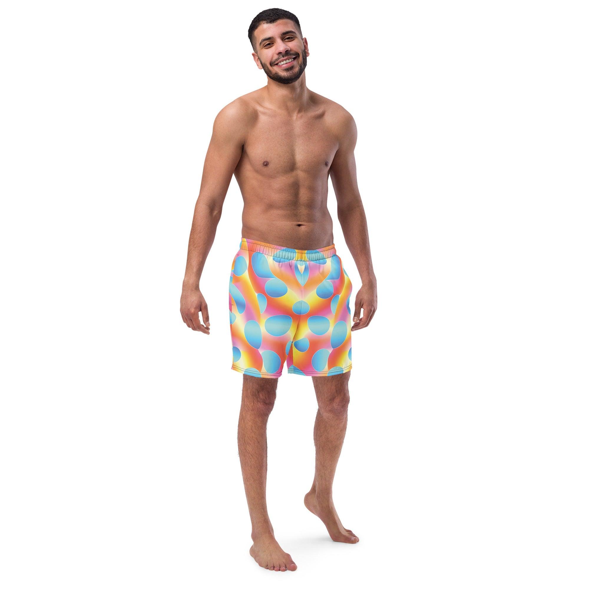 Vibrant Abstract Rave Swim Shorts for EDM Festivals