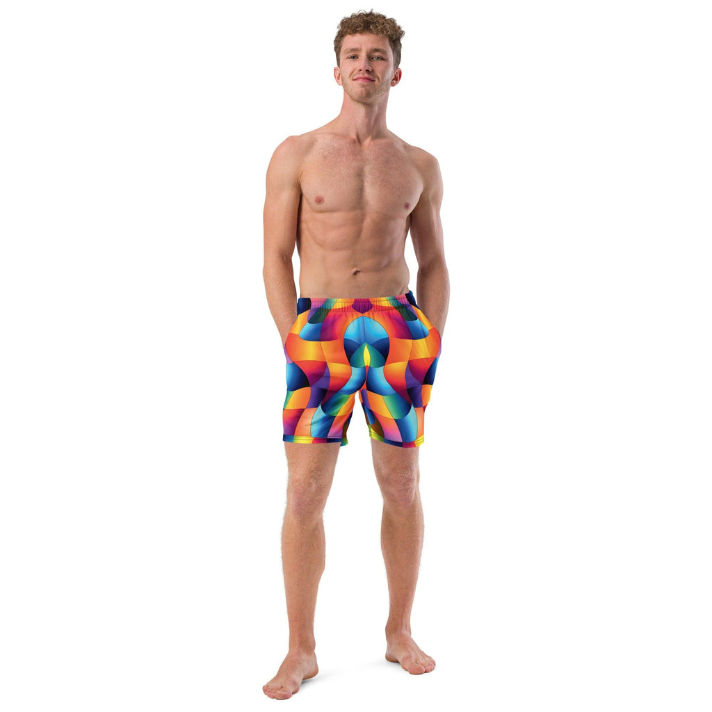 Vibrant Abstract Swim Shorts for EDM Festivals