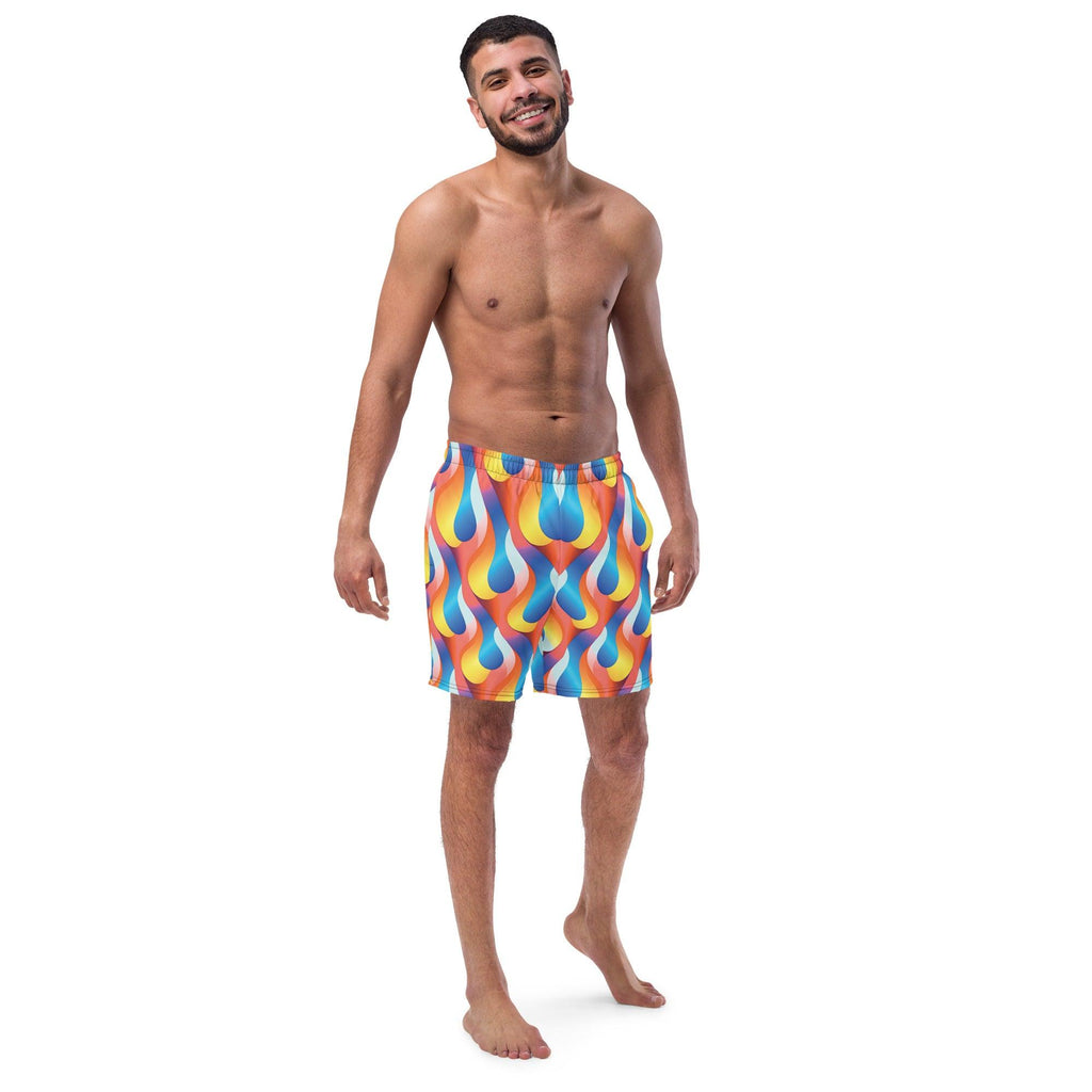 Playful Abstract Swim Shorts for Festivals & Raves