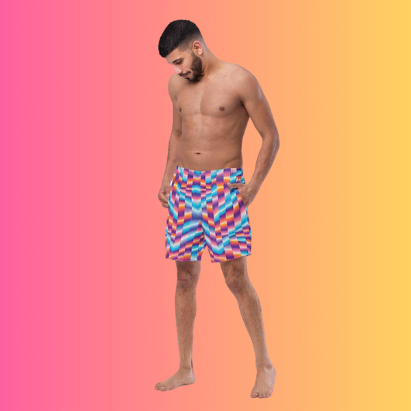 Abstract Rave Swim Shorts - Custom EDM Festival Wear